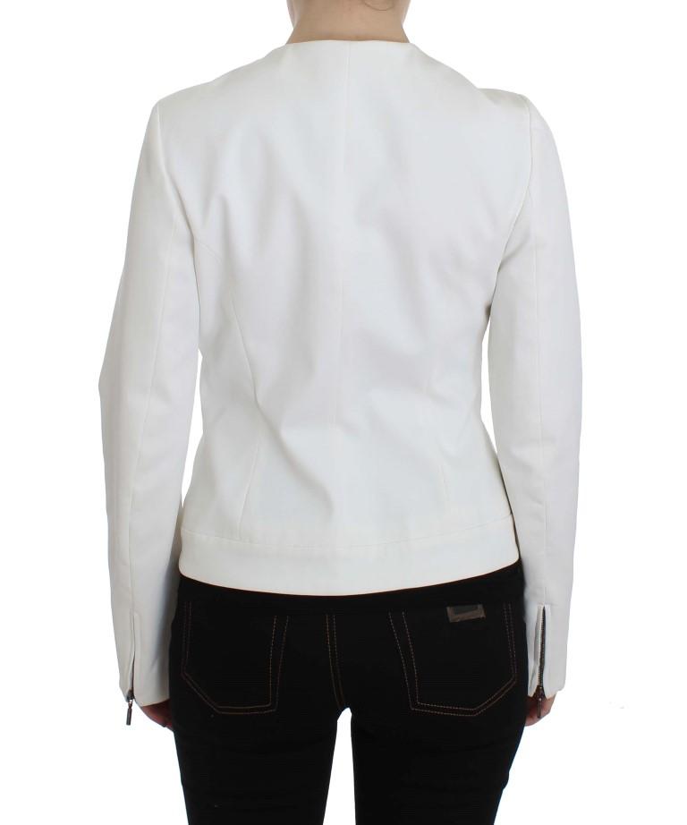 White Stretch Coat Jacket
