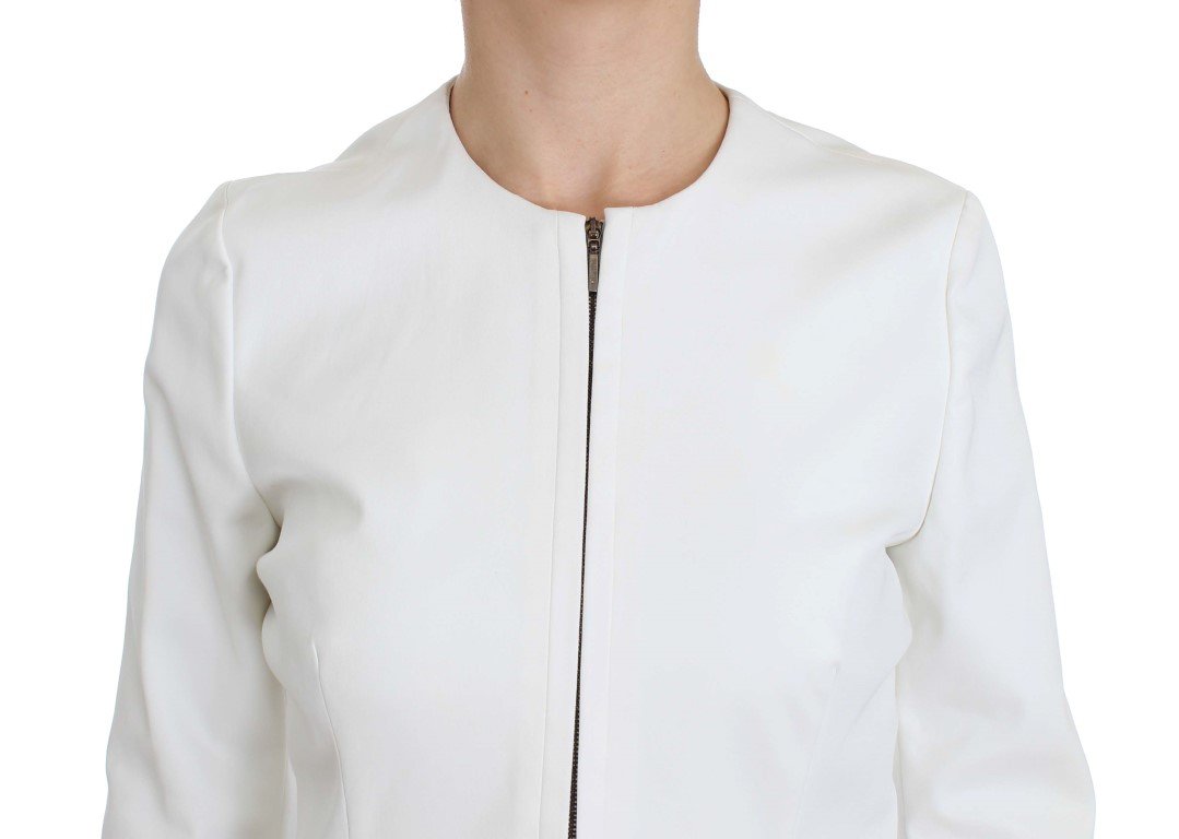 White Stretch Coat Jacket