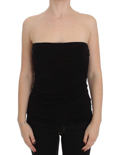 Black Stretch Bustier Top