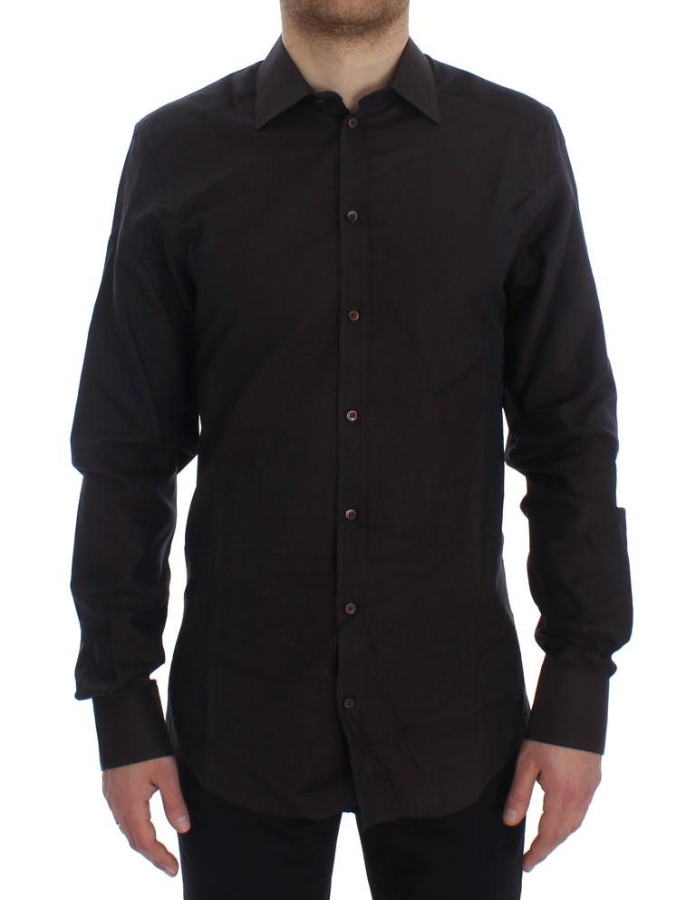 Brown Cotton Slim Fit GOLD Shirt