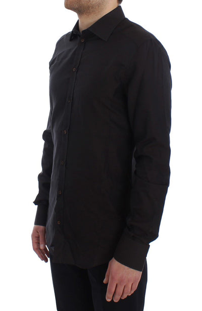 Brown Cotton Slim Fit GOLD Shirt
