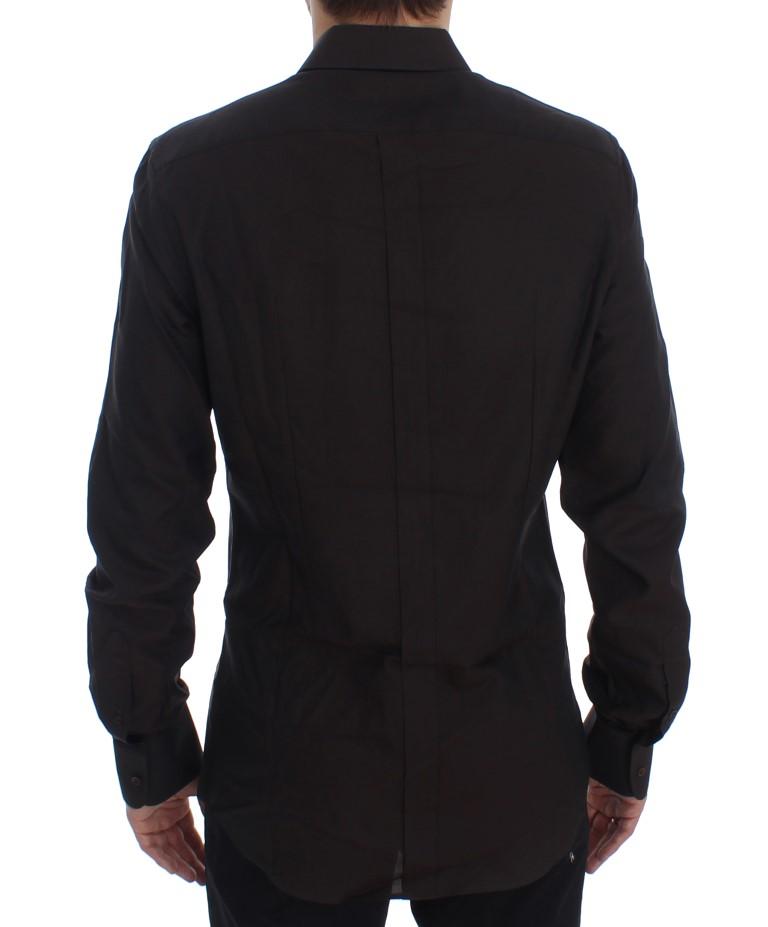 Brown Cotton Slim Fit GOLD Shirt