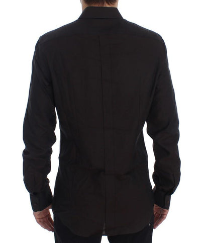 Brown Cotton Slim Fit GOLD Shirt