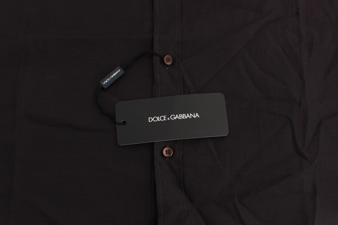 Brown Cotton Slim Fit GOLD Shirt