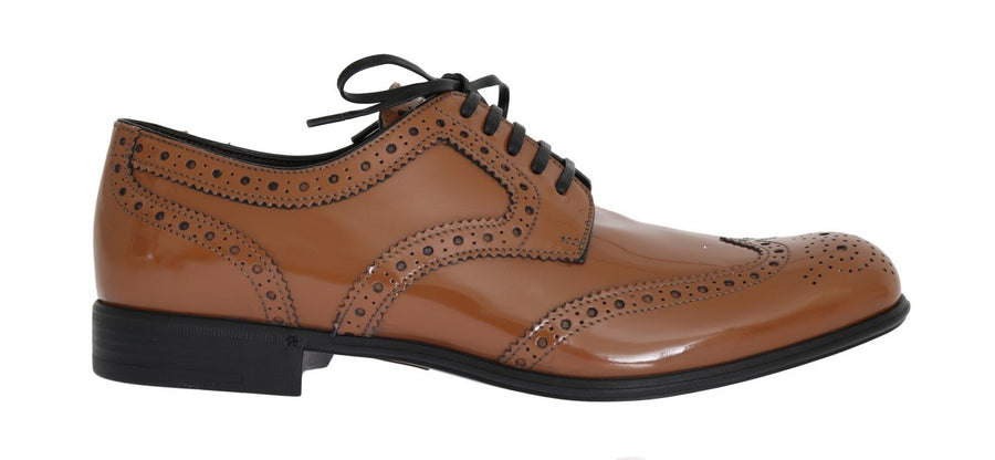 Brown Leather Wingtip Formal Shoes