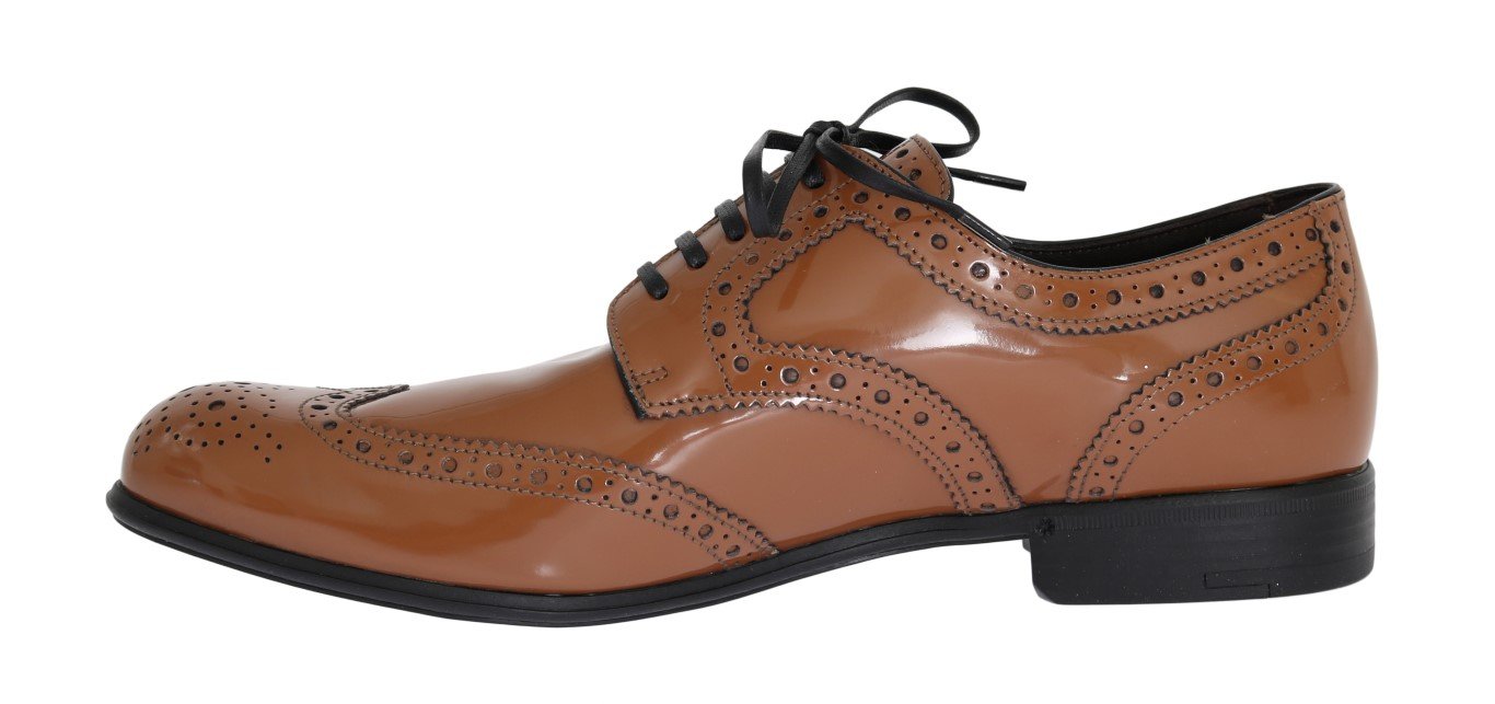 Brown Leather Wingtip Formal Shoes