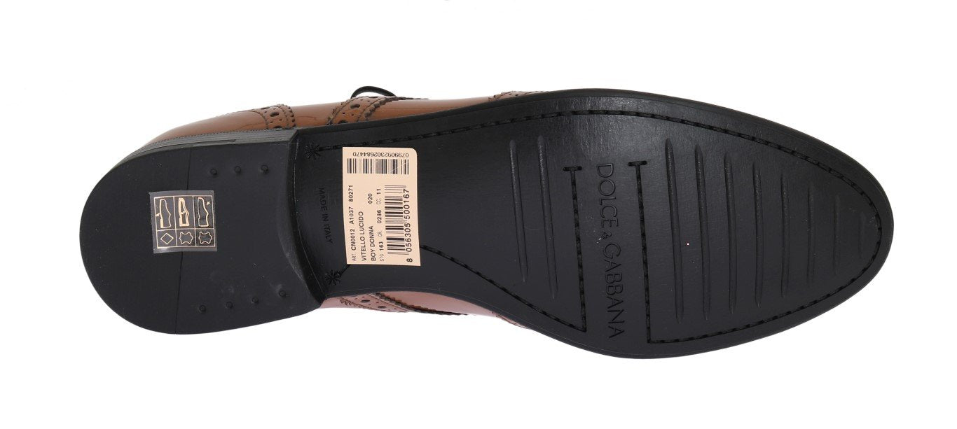 Brown Leather Wingtip Formal Shoes