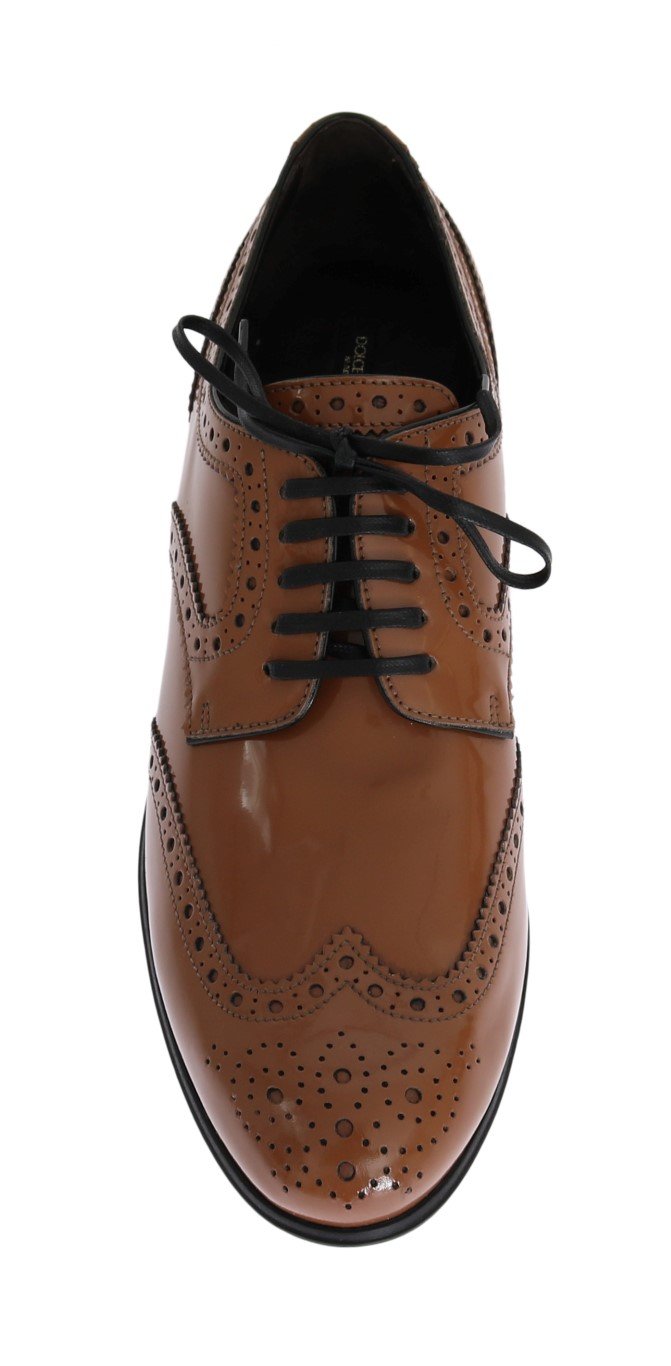 Brown Leather Wingtip Formal Shoes