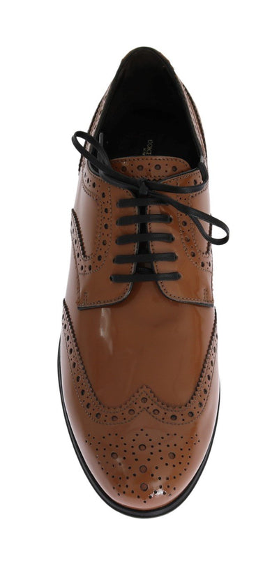 Brown Leather Wingtip Formal Shoes