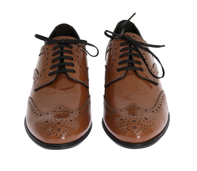 Brown Leather Wingtip Formal Shoes