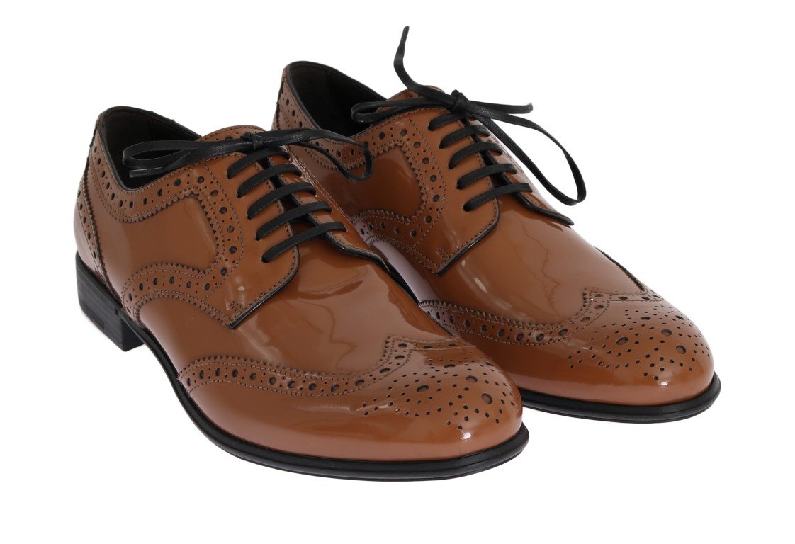 Brown Leather Wingtip Formal Shoes