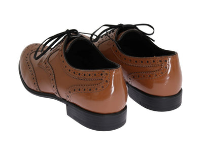 Brown Leather Wingtip Formal Shoes
