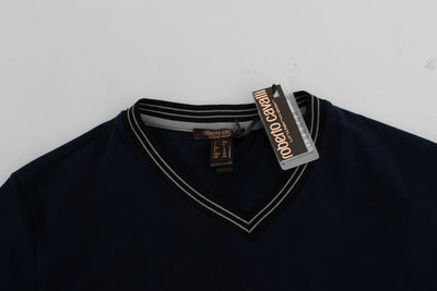 Blue Cotton Stretch T-Shirt