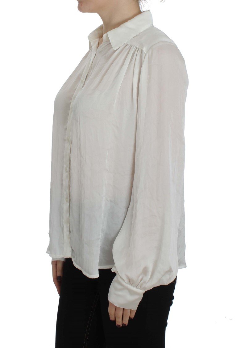 White Button Down Blouse Shirt
