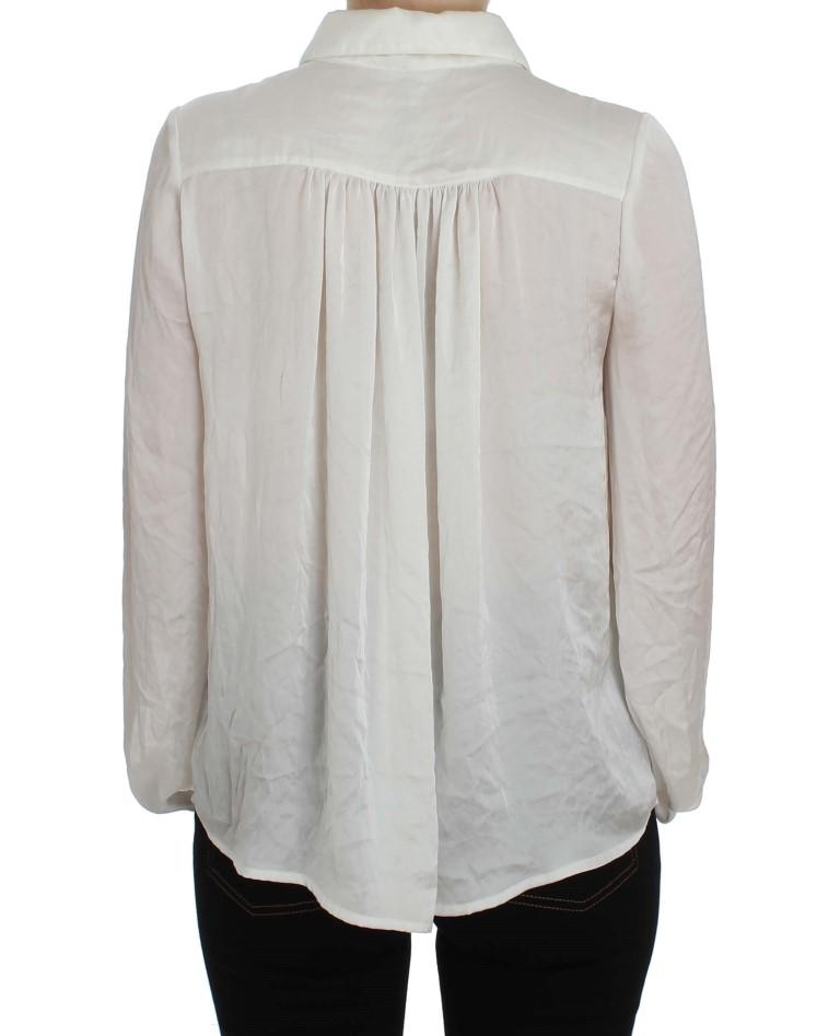 White Button Down Blouse Shirt