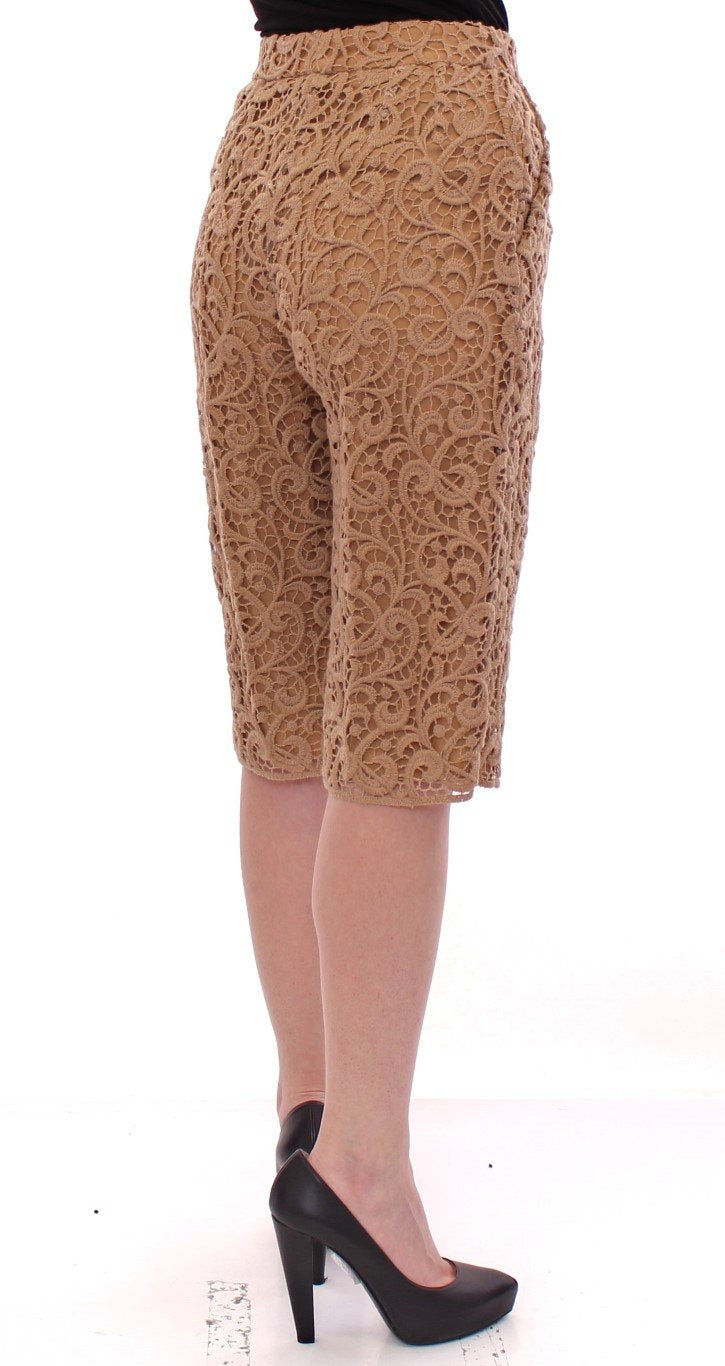Beige wool shorts pants