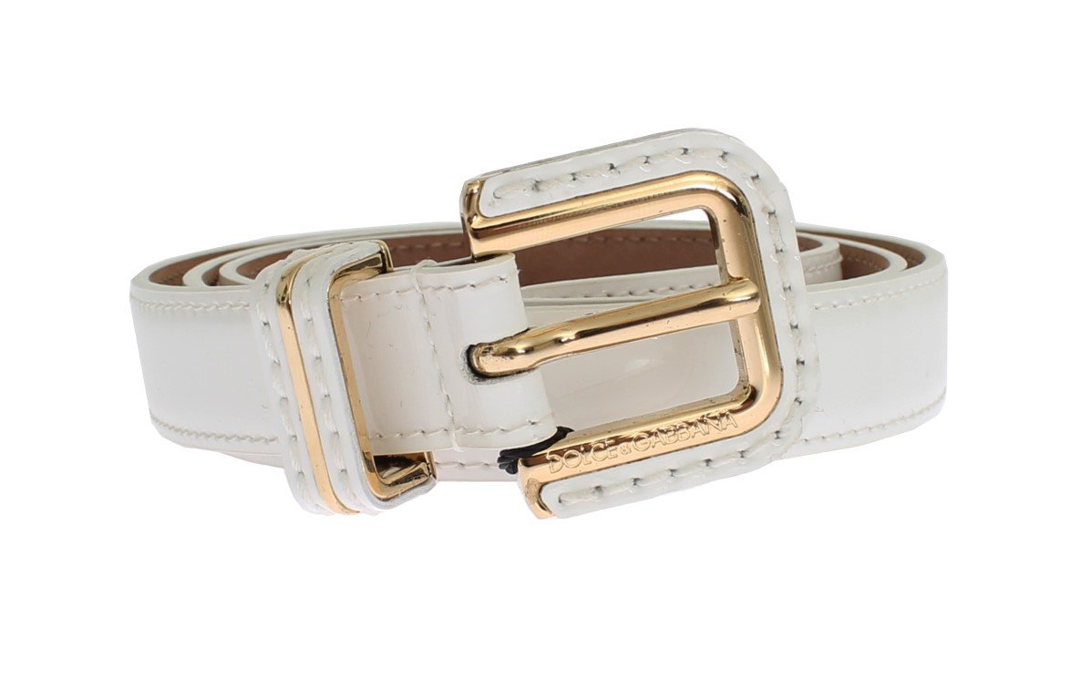 White leather belt