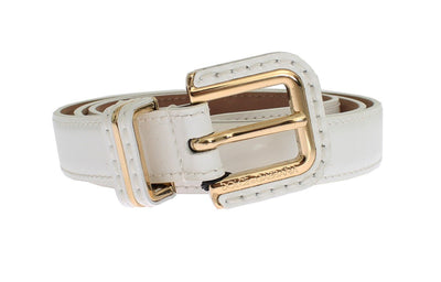 White leather belt