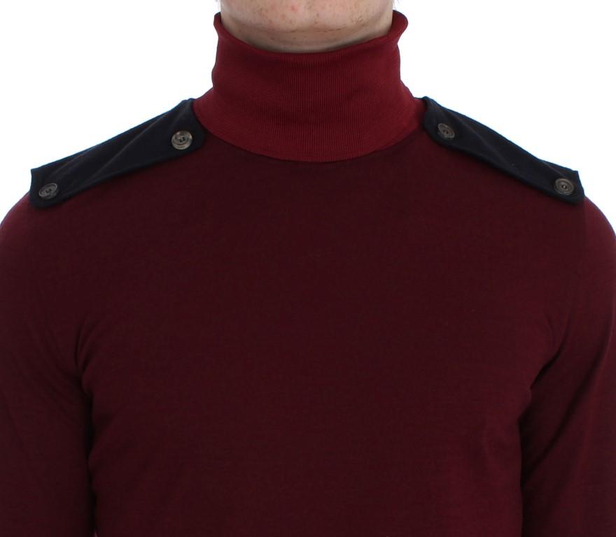 Bordeaux Wool Turtleneck Sweater