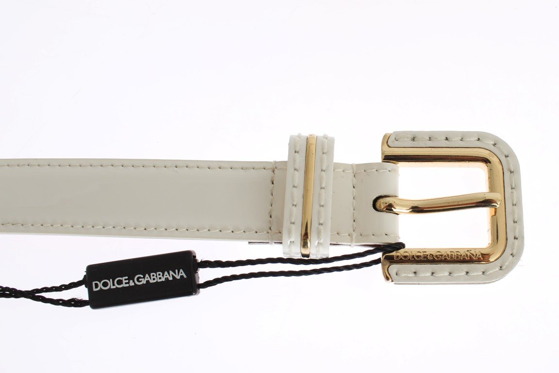 White leather belt