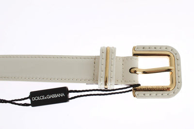 White leather belt