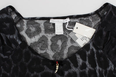 Gray Leopard Modal T-Shirt Blouse Top