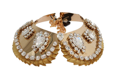 Gold Clear Crystal Embellished Necklace Collar