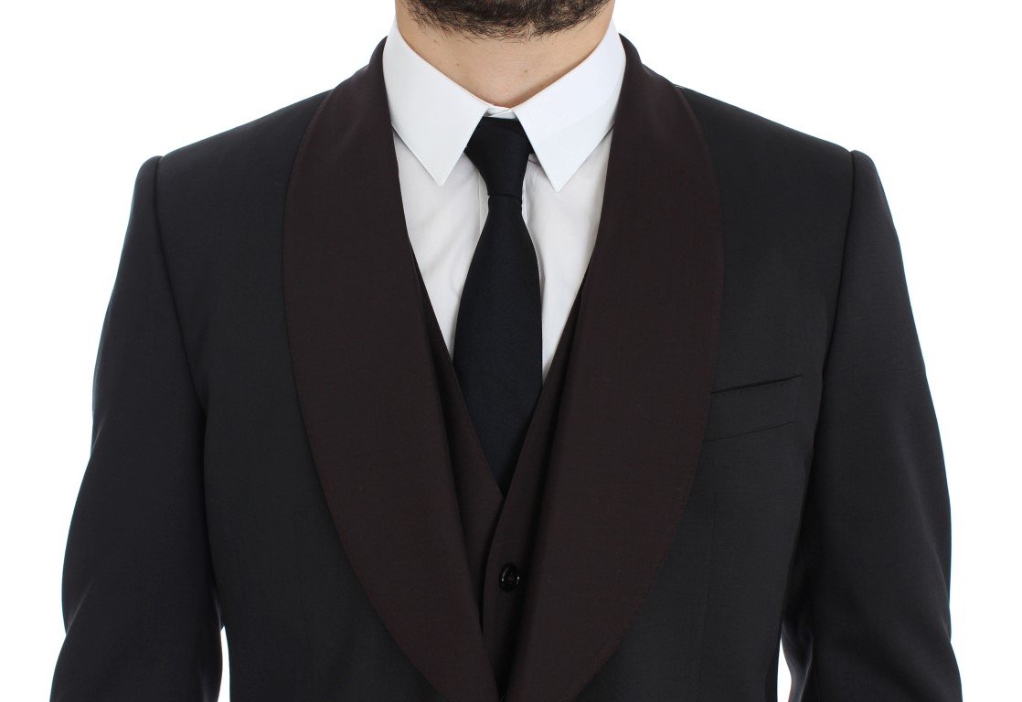 Gray Bordeaux Wool Stretch Blazer Jacket