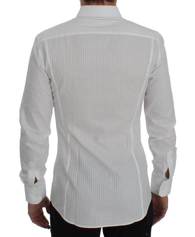 White Striped SICILIA Slim Fit Shirt