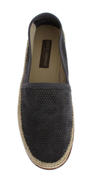 Gray Suede Breathable Logo Loafers