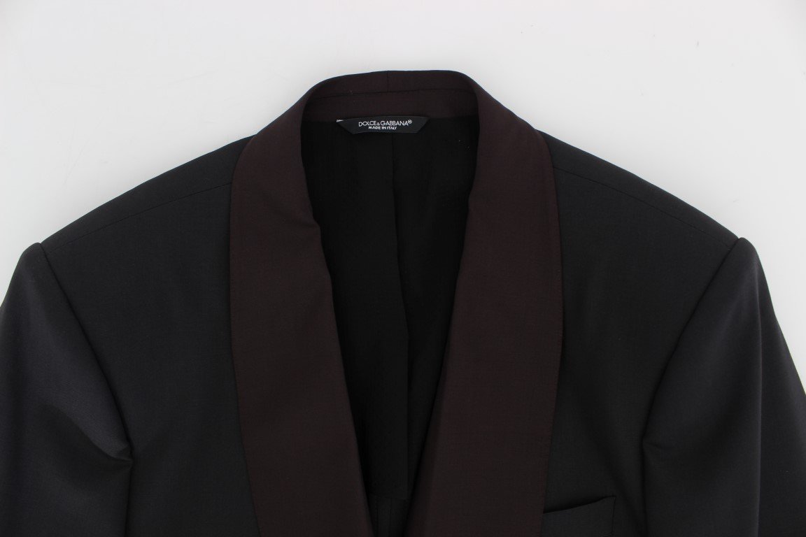 Gray Bordeaux Wool Stretch Blazer Jacket