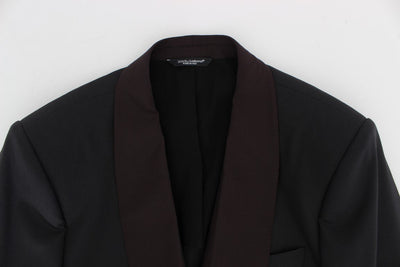 Gray Bordeaux Wool Stretch Blazer Jacket