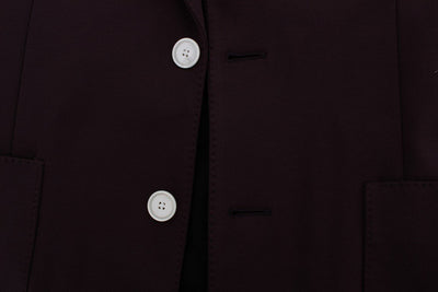 Purple Royal Crown Slim Fit Blazer Jacket