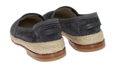 Gray Suede Breathable Logo Loafers