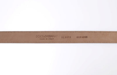 Black Leather Gold Buckle Logo Waist Belt