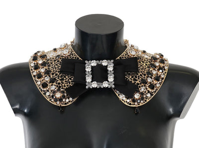 Gold Bow Crystal Embellished Necklace Collar