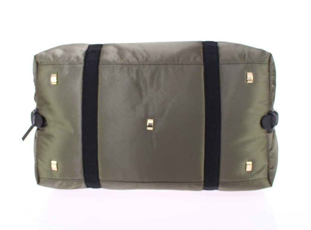 Green nylon unisex boston bag