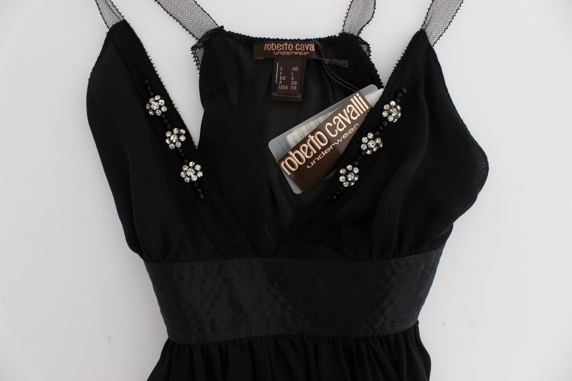 Black Silk Camisole Top Blouse
