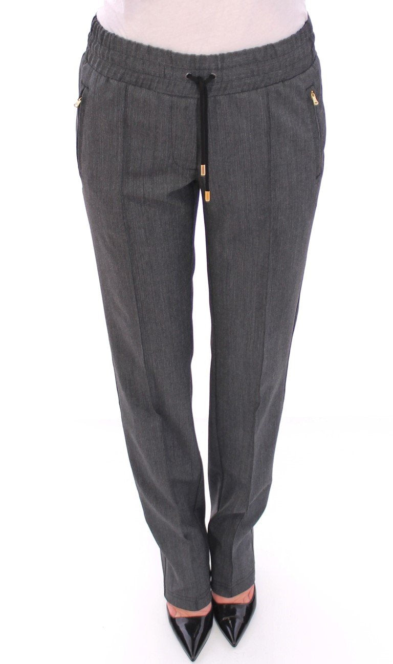 Gray Checkered Chinos Pants Sport