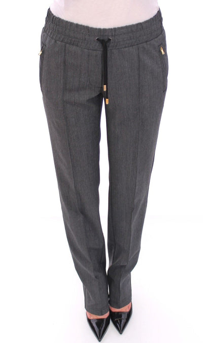 Gray Checkered Chinos Pants Sport