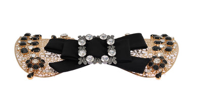 Gold Bow Crystal Embellished Necklace Collar