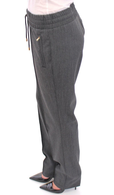 Gray Checkered Chinos Pants Sport