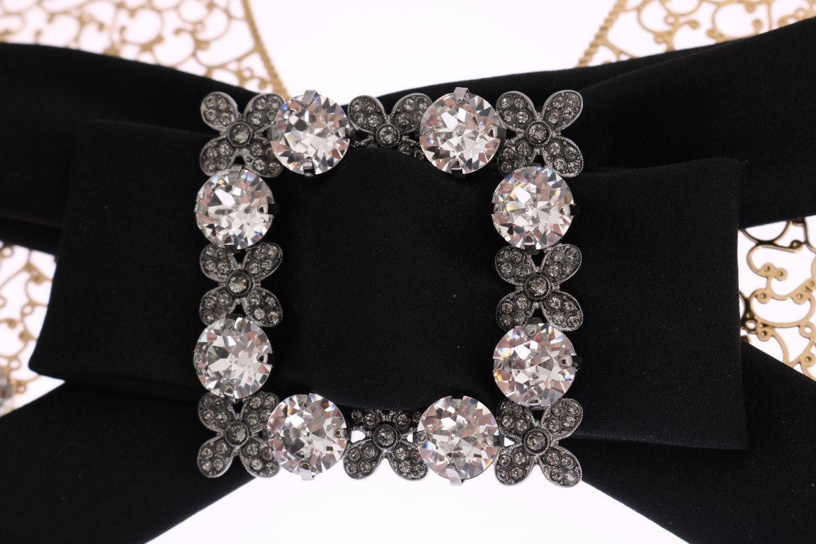 Gold Bow Crystal Embellished Necklace Collar