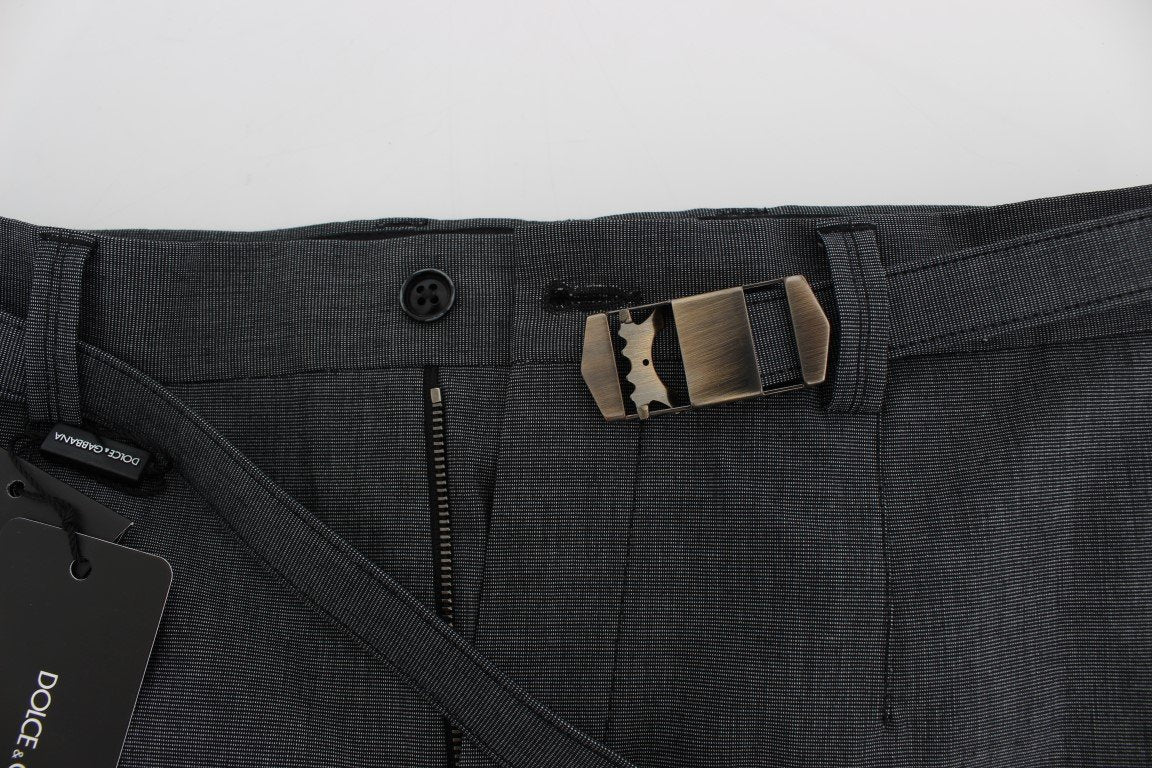 Gray Cotton Stretch Casual Pants