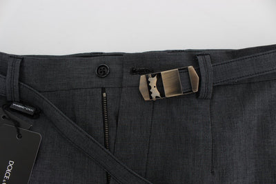 Gray Cotton Stretch Casual Pants