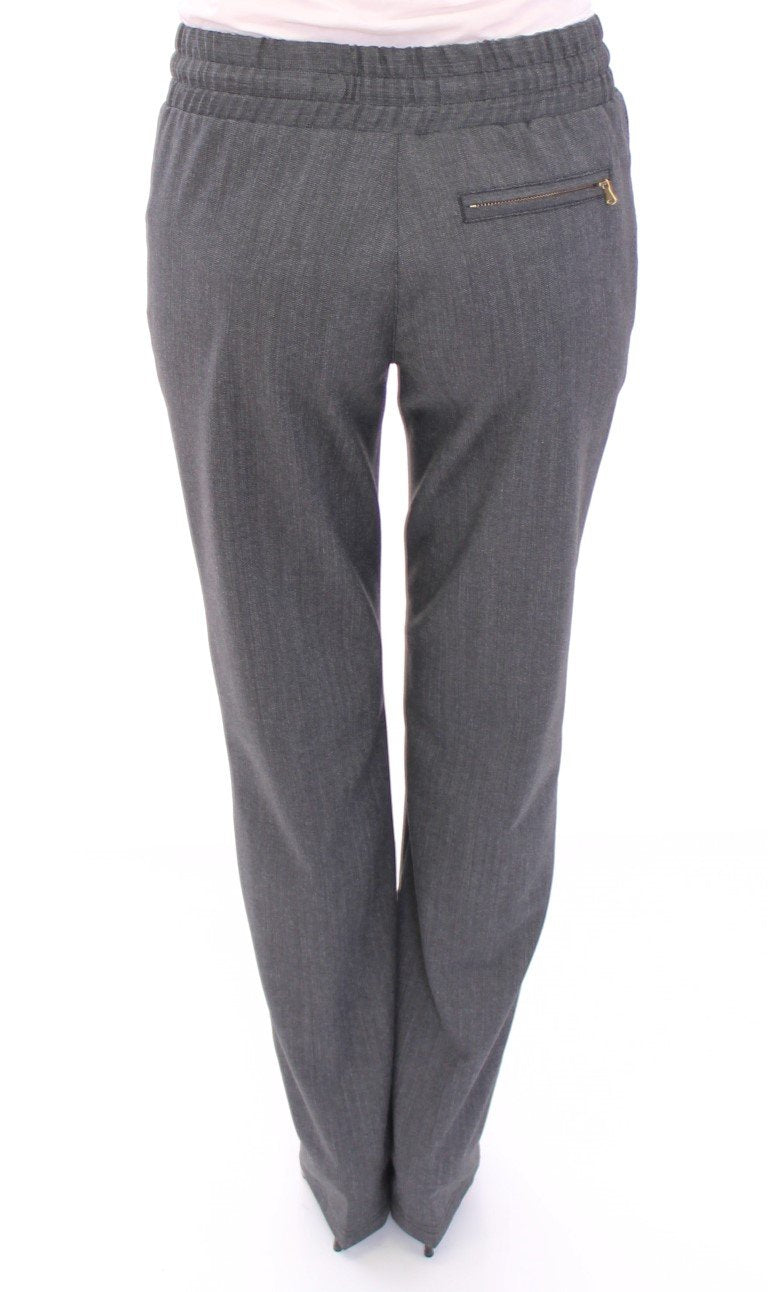 Gray Checkered Chinos Pants Sport