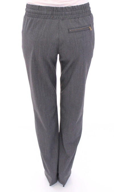 Gray Checkered Chinos Pants Sport