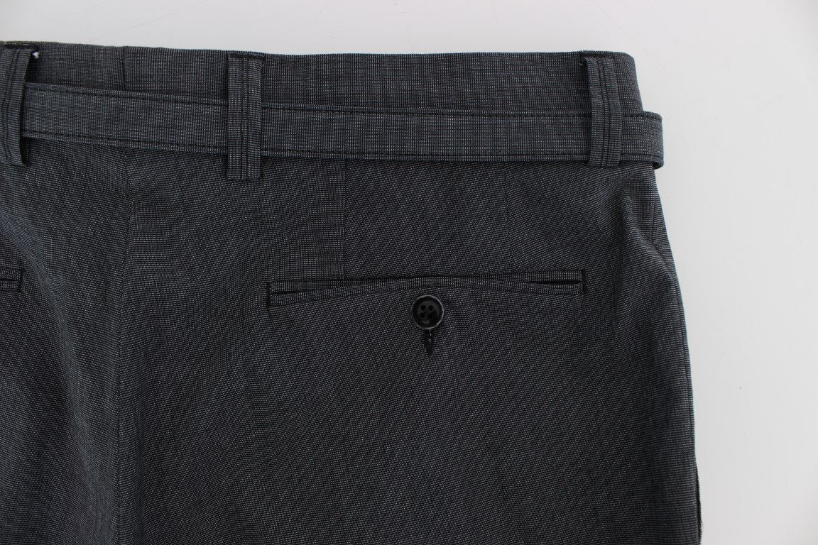 Gray Cotton Stretch Casual Pants