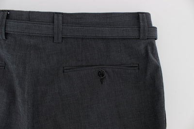 Gray Cotton Stretch Casual Pants