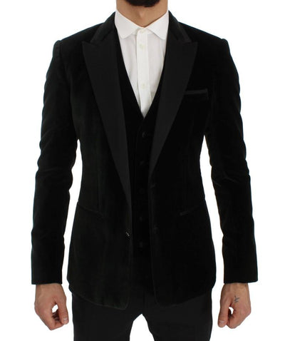 Green Velvet Slim Fit Blazer Jacket